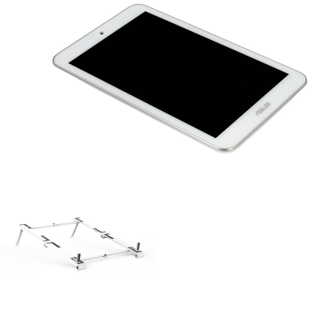 BoxWave Stand and Mount Compatible with ASUS Memo Pad 8 ME181C - Pocket Aluminum Stand 3-in-1, Portable Multi Angle Viewing Riser - Metallic Silver