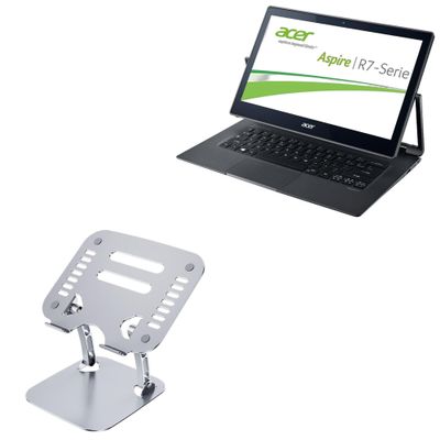 BoxWave Stand and Mount Compatible with Acer Aspire R 13 (R7-372T) - Executive VersaView Laptop Stand, Ergonomic Adjustable Viewing Angle Metallic Riser - Metallic Silver