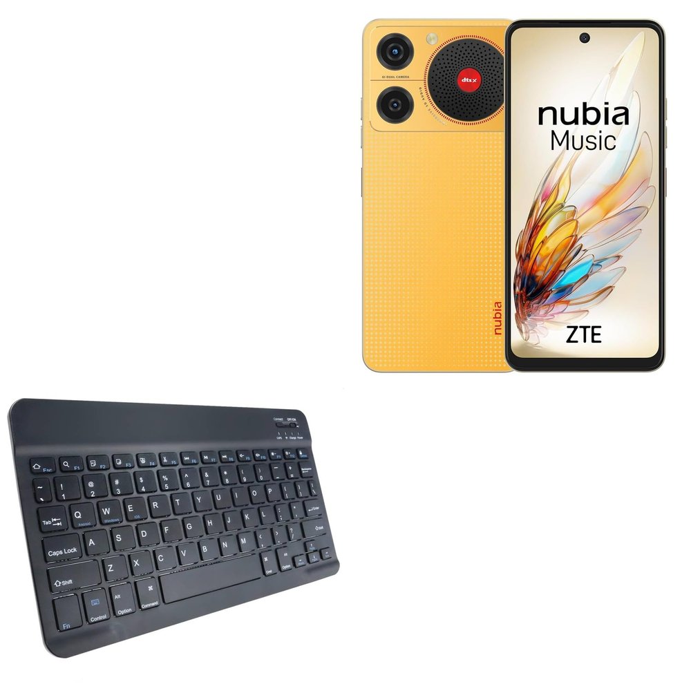 BoxWave Keyboard Compatible with ZTE Nubia Music 2 - SlimKeys Bluetooth Keyboard, Portable Thin with Chiclet-Style Keys - Jet Black