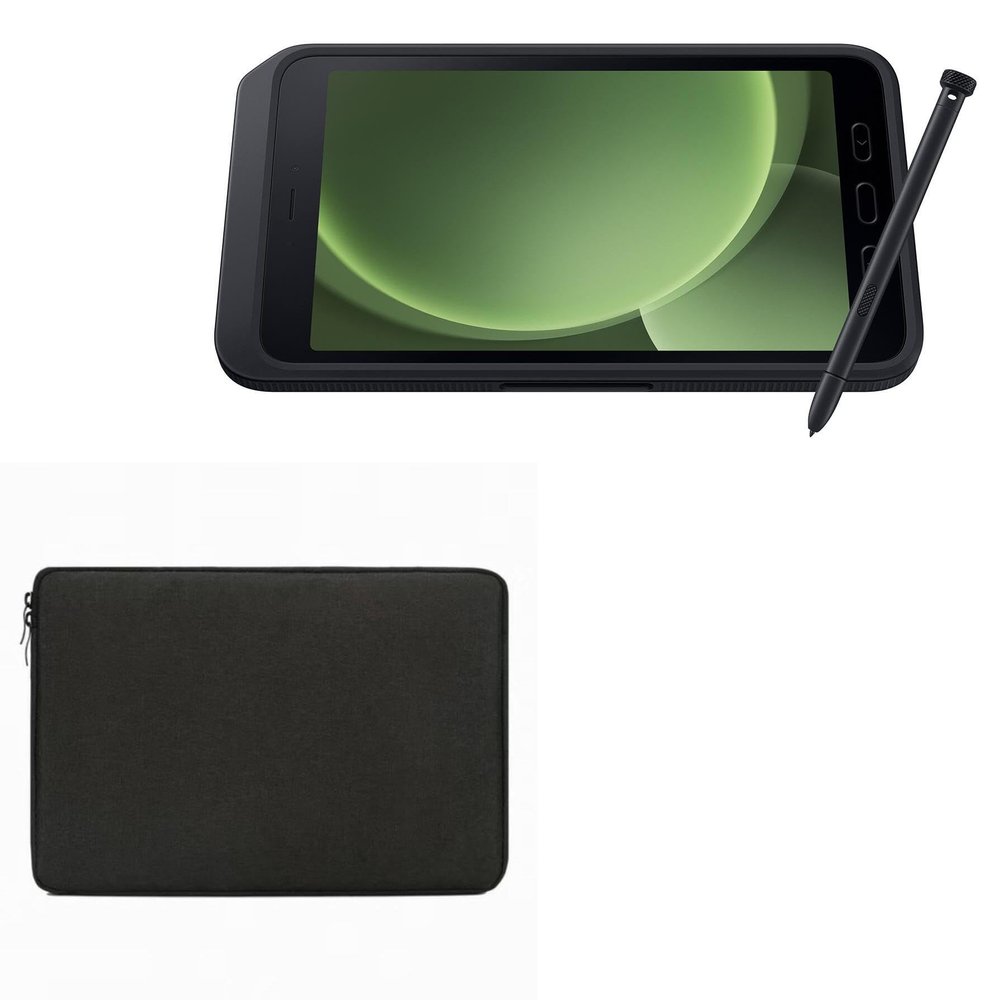 BoxWave Case Compatible with Samsung Galaxy Tab Active5 Pro - QuickZip PlushSuit, Dual Zipper Sleeve Pouch Case with Soft Interior - Jet Black