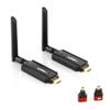 Vrriis Wireless HDMI Transmitter and Receiver,Plug and Play,1080P Wireless HDMI Extender Kit Support 2.4GHz and 5GHz for Streaming Video from Laptop,Pc,TV Box to Monitor,TV,Projector view 1