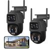 Dual Lens Security Cameras Outdoor, 6MP WiFi Surveillance Camera, Home Security Surveillance System, 360View, IP67 Waterproof, Motion Detection,Two-Way Audio, Light Alarm (2pack) view 1
