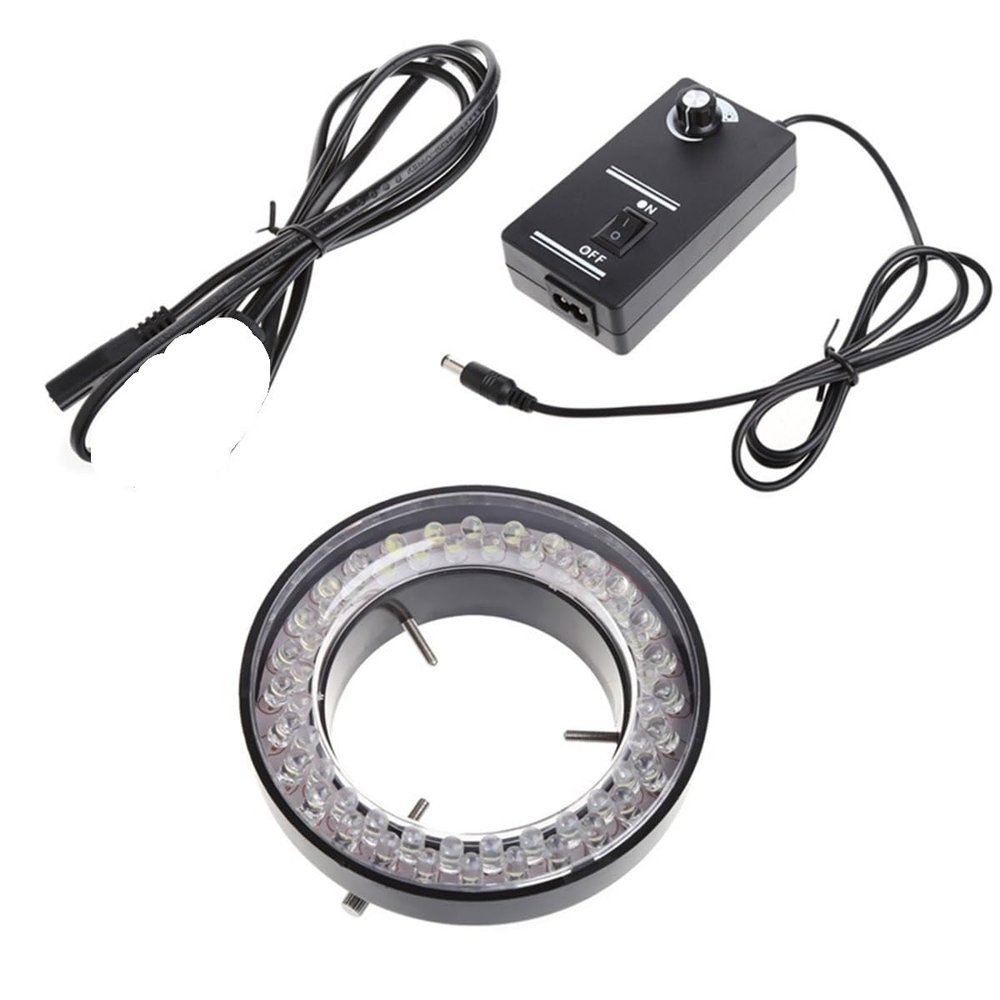 JOEBO Microscope Kit 56 LED Adjustable Ring Light Illuminator Lamp for Zoom Microscope Microscope Lens Adapters