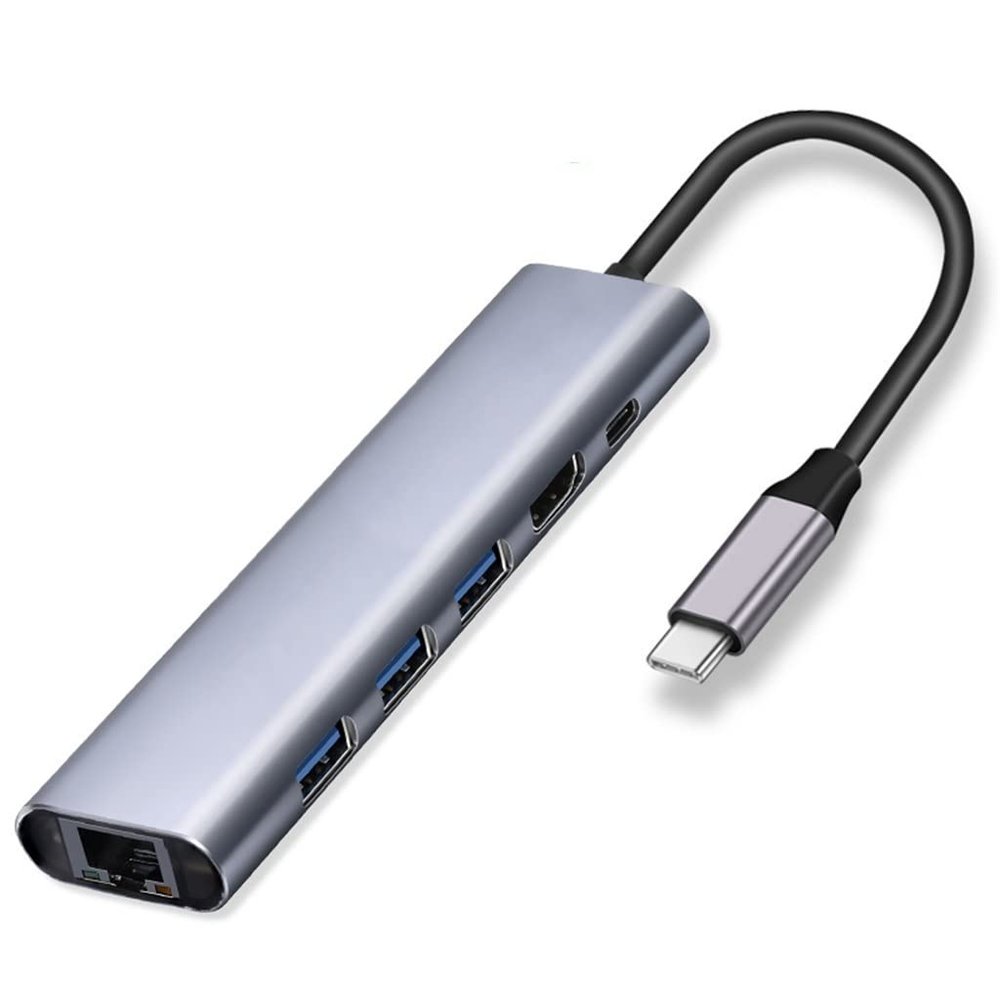 MVUYO C HUB Type C 3.1 to 4k RJ45 LAN Ethernet USB3.0 Adapter Dock for Air Pro PC Accessories(E)