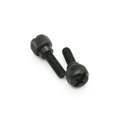 20pcs M3 M4 Black Silver Carbon Steel Slotted Phillips Head PC Computer Case Cover Hand Tighten Thumbscrew Thumb Bolt Screw TREXCFGH(Black,M4x10mm)