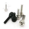 20pcs M3 M4 Black Silver Carbon Steel Slotted Phillips Head PC Computer Case Cover Hand Tighten Thumbscrew Thumb Bolt Screw TREXCFGH(Black,M4x10mm) view 2