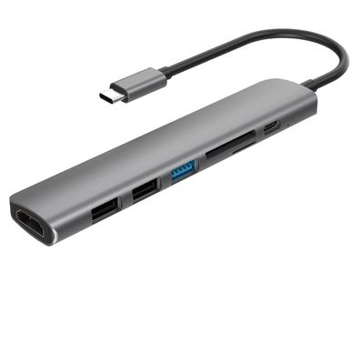 MVUYO 3.1 Type-C to Adapter 4K C Hub with Hub 3.0 2.0 TF SD Reader Slot PD for C Splitter(Gray)