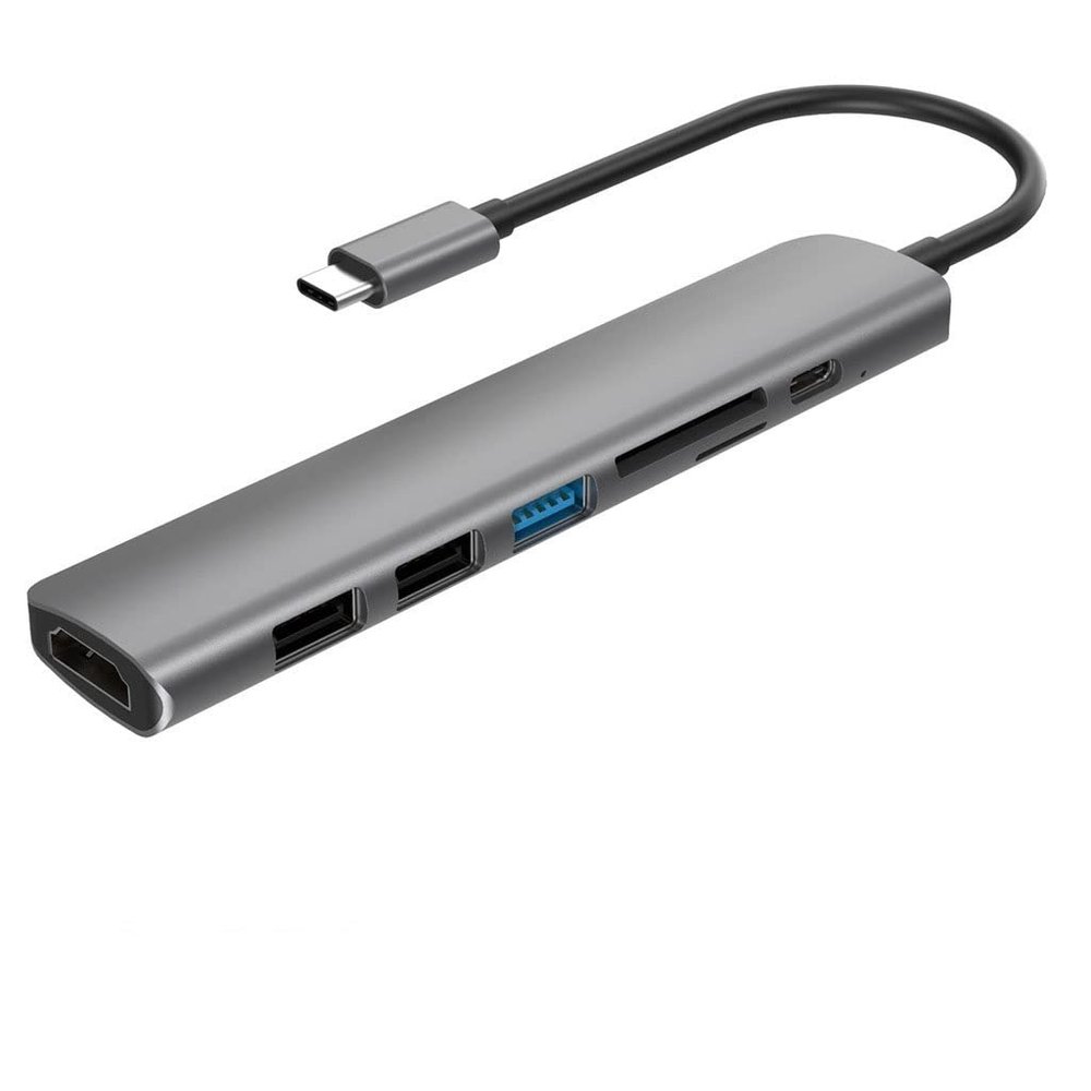 MVUYO 3.1 Type-C to Adapter 4K C Hub with Hub 3.0 2.0 TF SD Reader Slot PD for C Splitter(Gray)
