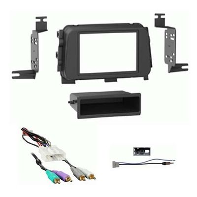 Single & Double DIN Car Stereo Install Kit Compatible with Kicks for 2018, 2019, 2020, & 2021 with Factory Amplified System