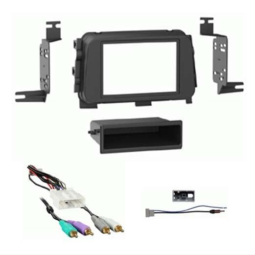 Single & Double DIN Car Stereo Install Kit Compatible with Kicks for 2018, 2019, 2020, & 2021 with Factory Amplified System
