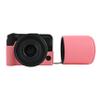 BMAOLLONGB R50 V Case, Handmade PU Leather Half Camera Case Bag Cover Bottom Opening Version for Canon Eos R50 V R50V With Neck Strap Lens Cover (Pink) view 3