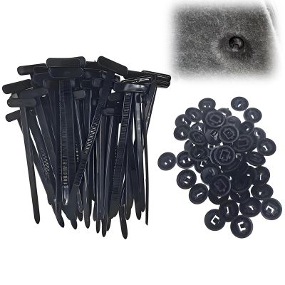 100 PCS Nylon Universal Cable Tie Buckle,Heavy Duty Self-Locking Nylon Zip Ties Holder,Replaces Screws - Tightens with One Buckle, And Fixes Various Vehicle Parts! (100)