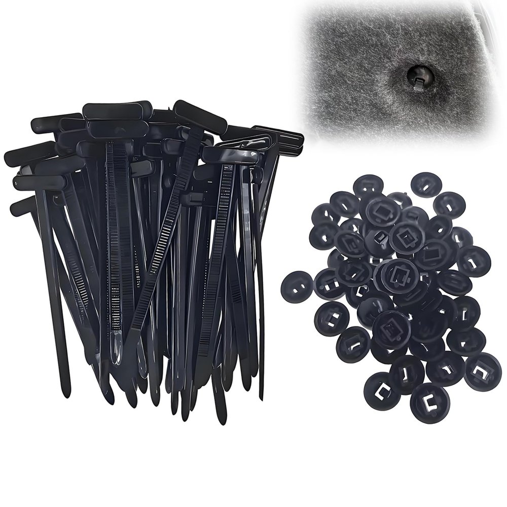 100 PCS Nylon Universal Cable Tie Buckle,Heavy Duty Self-Locking Nylon Zip Ties Holder,Replaces Screws - Tightens with One Buckle, And Fixes Various Vehicle Parts! (100)