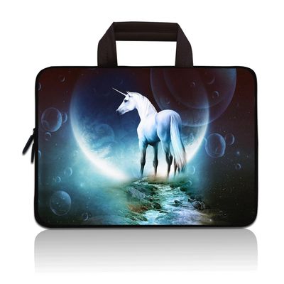 14 15 15.4 15.6 inch Laptop Handle Bag Computer Protect Case Pouch Holder Notebook Sleeve Neoprene Cover Soft Carrying Travel Case for Dell Lenovo Toshiba HP Chromebook ASUS Acer(Unicorn & Moon)