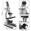 JOEBO Microscope Kit 1200X Metal Microscope Illuminated Monocular Biological Microscope Microscope Lens Adapters view 2