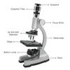 JOEBO Microscope Kit 1200X Metal Microscope Illuminated Monocular Biological Microscope Microscope Lens Adapters view 4