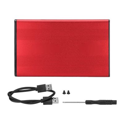 2.5 Inch Hard Drive Enclosure, 5Gbps 2TB Capacity Anti Static External USB 3.0 Hard Disk Case SATA HDD for Window for OS X for Vista (Not Inclube Hard Disk) (Red)