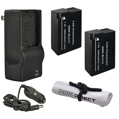 High Capacity Batteries (2 Units) + AC/DC Travel Charger Compatible with Nikon P7700