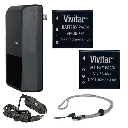 High Capacity Batteries (2 Units) + AC/DC Travel Charger Compatible with Leica V-Lux 3 + Krusell Multidapt Neck Strap (Black Finish)