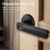 GAORUIFENG Fingerprint Door Lock Handle USB Rechargeable Anti Theft Smart Electric Keyless Security Entry with 2 Keys for Home (Color : Gray) (Silver) view 2