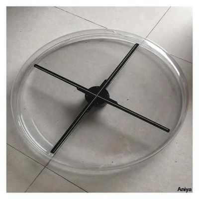 YHMMYSHX LED Fan Acyrlic Cover, 3D Fan Hologram Projector Protection Cover, Hologram Projector Case, Advertising Light Display Shell Easy to Change Video(for Style 1,for 60cm Fan)