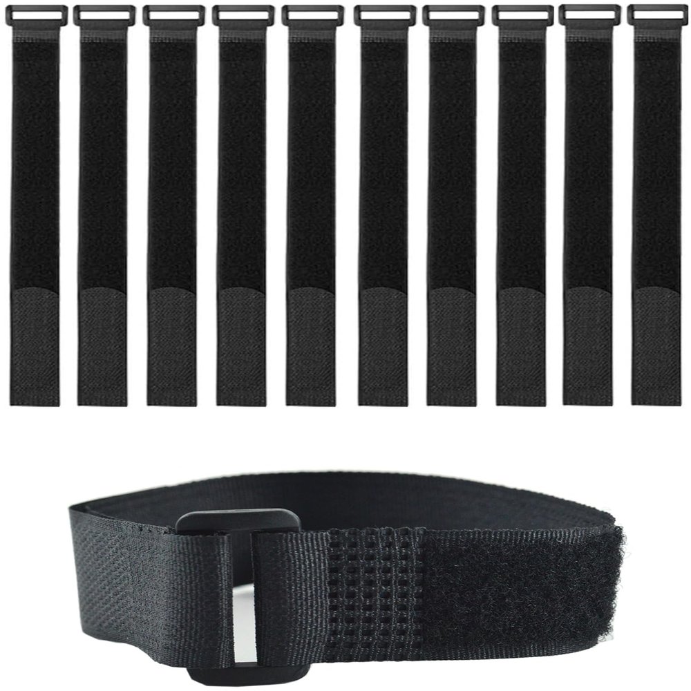 HUAHAITGCH 10 Pack (20 x 1 Inch) Reusable Fastening Cable Ties and Cable Straps,Adjustable Multi-Purpose Hook and Loop Straps Nylon Cable Ties Organizer Fastener Management Wire Straps