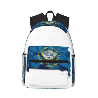 South Dakota Flag Map Business Laptop Backpack For Men,Travel Backpack College Backpacks for 15.7 Inch