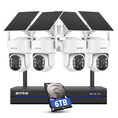 ANNKE Wireless Indoor Cameras for Home, Expandable 16CH 4K NVR with 4 Cam 4MP, 6TB HDD, Camera for Home, 360 Pan & Tilt, 2 Way Audio, Human Detection, Color Night Vision, Up to 256G Storage