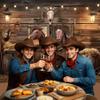 10X7ft Western Party Backdrop Rustic Wooden Cowboy Backdrop, Wild West Wooden House Farm Photography Background Western Theme Cowboy Birthday Party Decor Banner Photo Studio Props view 3
