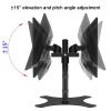 Dual Monitor Stand for 17-27 Inch TVs, Height Adjustable Free Standing Desk Mount, 360 Rotation, Max 10kg Load view 4