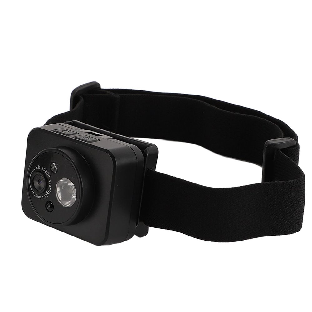 Diyeeni Headlamp Wearable Camera, 1080P Mini Head Mounted Action Camera, 45 Adjustable LED Light, Rechargeable Body Video Camcorder for Night Outdoor Cycling Running Hiking