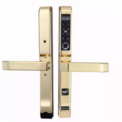 GAORUIFENG Door Lock Fingerprint, Fingerprint Smart Keyless Lock Outdoor Smart Lock Biometric Electronic Door Lock (Color : Antique Copper, Size : 37 * 330mm) (Gold 37 * 330mm)