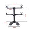 4 Monitor Mount, Heavy Duty Height Adjustable Stand for 17-27 Inch Screens, 360 Rotation, Metal Base, Holds Up to 8kg per Screen view 2
