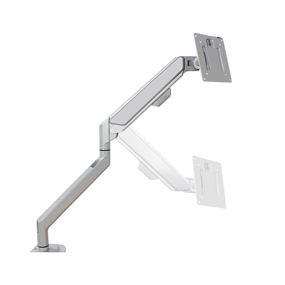 Adjustable Gas Spring Single Monitor Arm Mount, Fits 17-32 Inch Screens, Black and White, Two Installation Methods