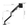 Adjustable Gas Spring Single Monitor Arm Mount, Fits 17-32 Inch Screens, Black and White, Two Installation Methods view 2