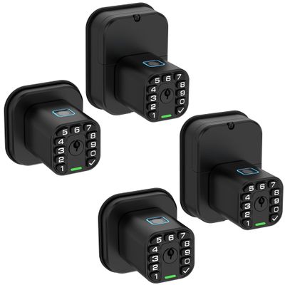 Richelock IU53 Double-Sided Fingerprint & Keypad Door Lock, All-Weather, Fully Waterproof Biometric Entry with Dual-Sided Codes, Same Key Both Sides for for Outdoor, Indoor, Gate, Fence