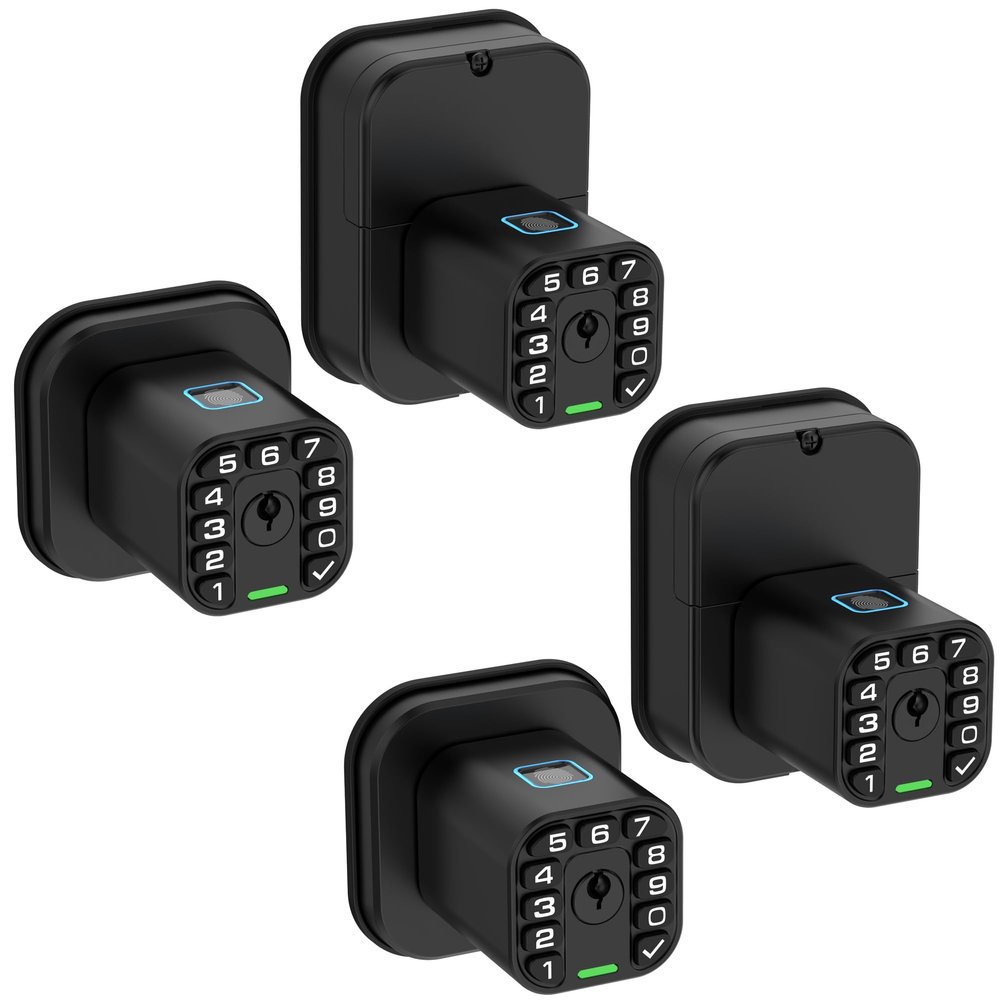 Richelock IU53 Double-Sided Fingerprint & Keypad Door Lock, All-Weather, Fully Waterproof Biometric Entry with Dual-Sided Codes, Same Key Both Sides for for Outdoor, Indoor, Gate, Fence