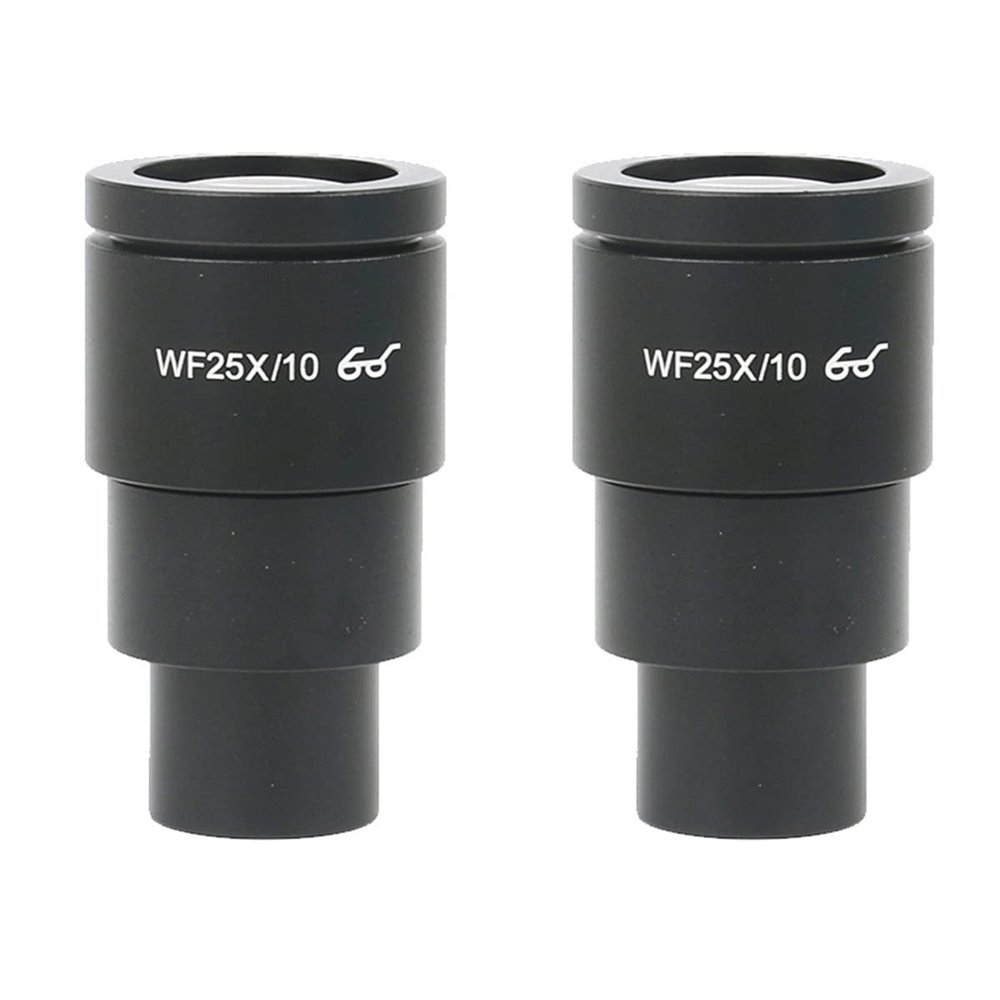 JOEBO Microscope Kit 2PCS WF10X WF15X WF20X WF25X WF30X Wide Field Eyepiece for Binocular Trinocular Stereo Microscope Installation 30MM Microscope Lens Adapters(WF25X-10MM)