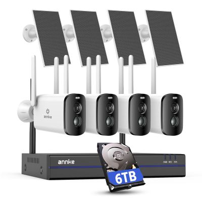 ANNKE Home Security Camera System, 16CH 4K NVR Kit Expandable, 4MP 4Cam, Camera for House, Alexa Complitable, Instant Alerts, Remote Access, Two-Way Audio, Up to 256G Storage, IP65 Waterproof