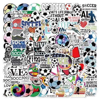 100PCS Cool Soccer Stickers for Kids Teens Adults Boys, Love Soccer Hapiuen Vinyl Waterproof Sport Stickers for Water Bottles Laptop Scrapbook, Cute Sport Decals, Party Supplies
