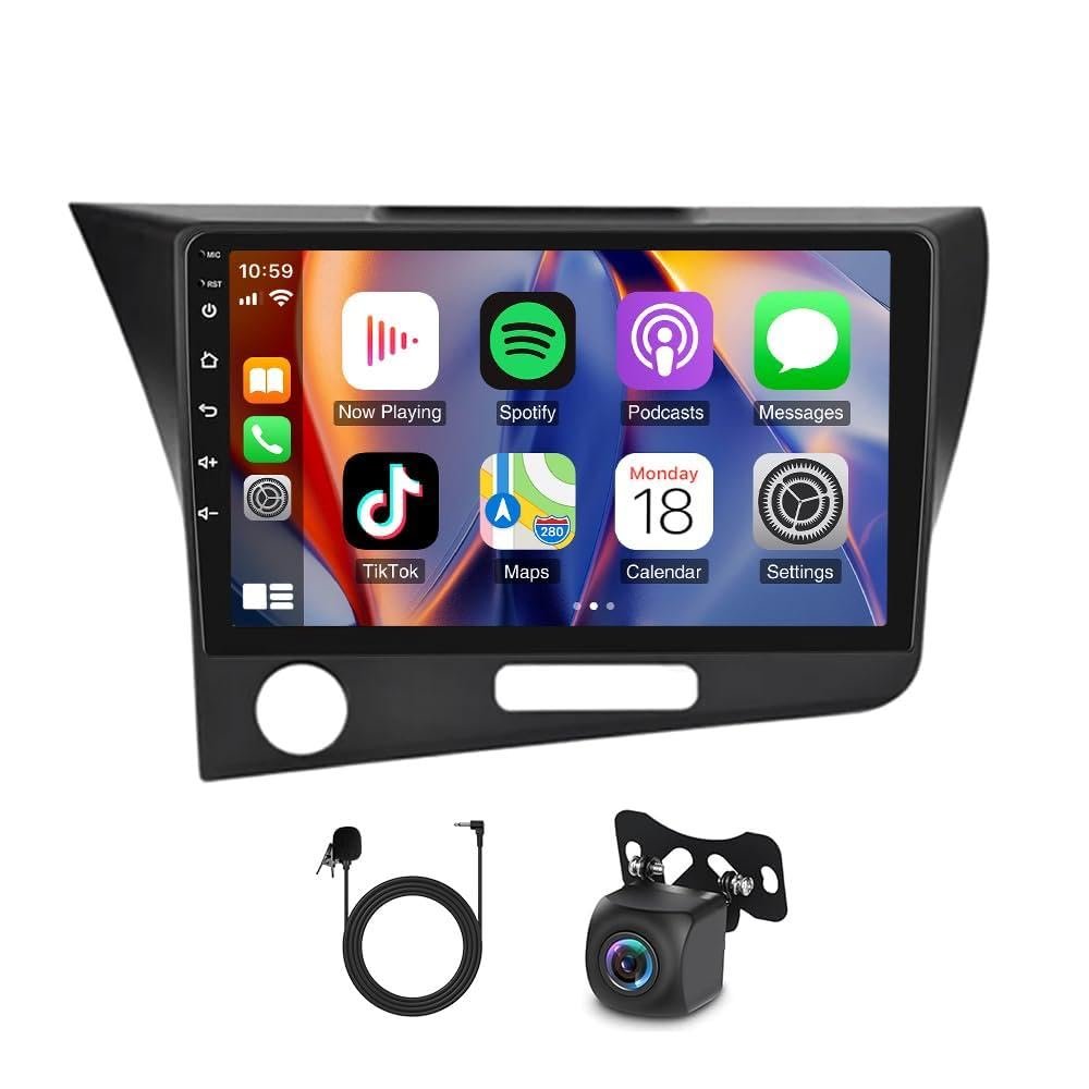 4+64G 9inch Car Stereo for Honda CRZ 2010-2016 w/GPS 2015 2014 2013 2012 2011Double Din Car Audio Receiver w/carplay w/Android 14 Auto w/WiFi w/Bluetooth AHD Camera