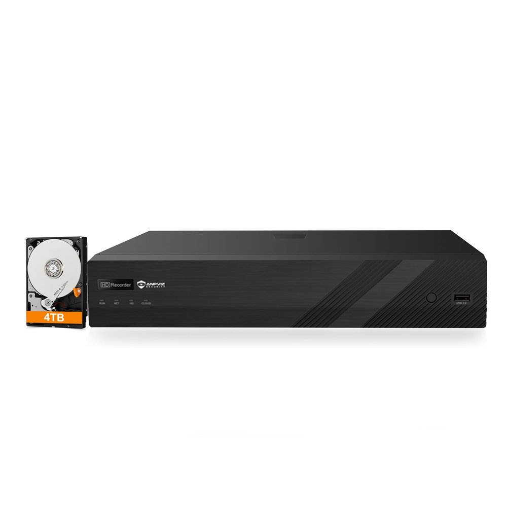 Anpviz 12MP 16 Channel POE NVR IP Security Video Audio Recorder Pre-Installed 4TB HDD, Only Plug & Play with Anpviz Cameras, Support 12MP/8MP/6MP/5MP/4MP/3MP IP PoE Camera for Business, NDAA