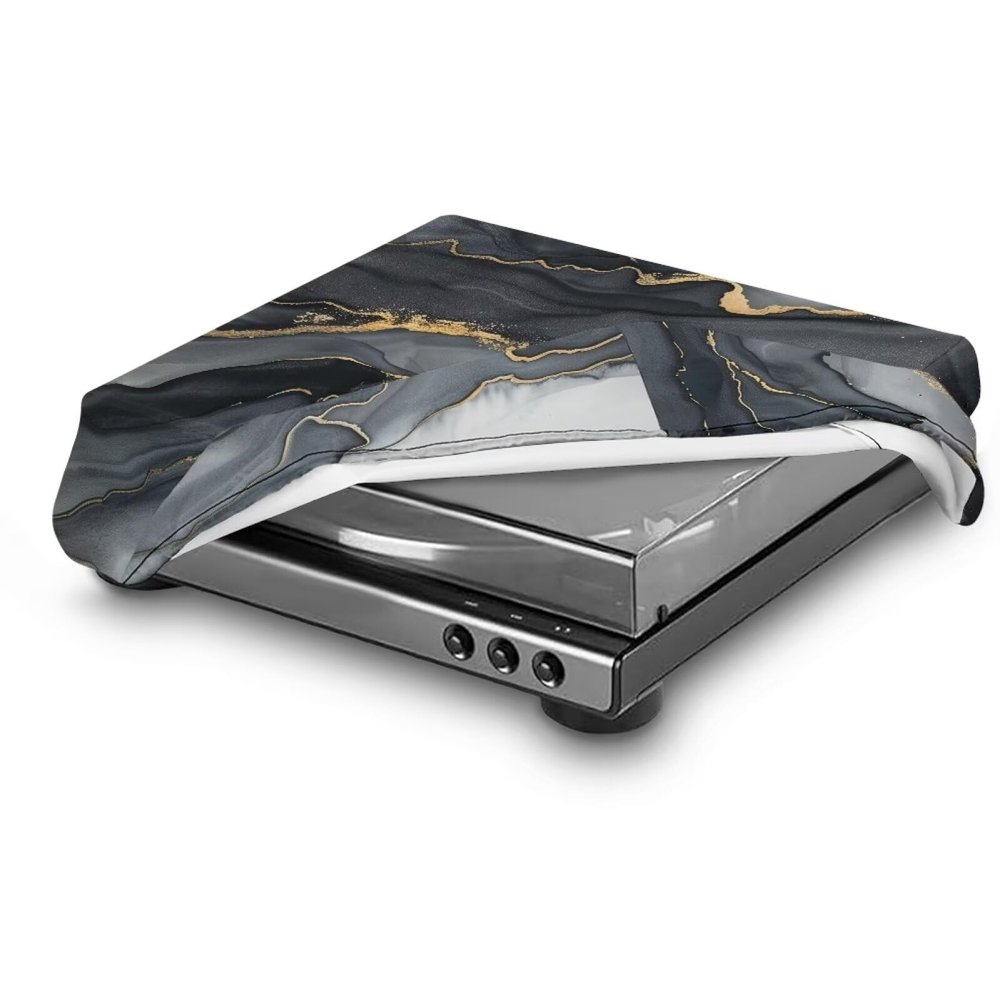 Qehuruxo Gray Marble Turntable Dust Cover  Universal Record Player Cover for SL-Q300/SL-B250/SL-B260 & More  Waterproof, Scratch-Resistant, Lightweight & Foldable