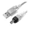 ACGTUY 1.5m 1394 Firewire USB 2.0 to 4pin to 6pin Data Cable IEEE 1394 Connection Cable Camera DV Acquisition Card(A-4) view 1