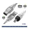 ACGTUY 1.5m 1394 Firewire USB 2.0 to 4pin to 6pin Data Cable IEEE 1394 Connection Cable Camera DV Acquisition Card(A-4) view 2