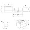 MARCHESI Electronic Double Cylinder Office with Fingerprint Access Control System Black view 2