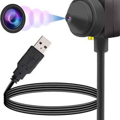1080P Center Screen Webcam with Built in Microphone & Auto Light Correction, Eye Focus USB Camera for PC, Laptop, Zoom Meetings (Black)