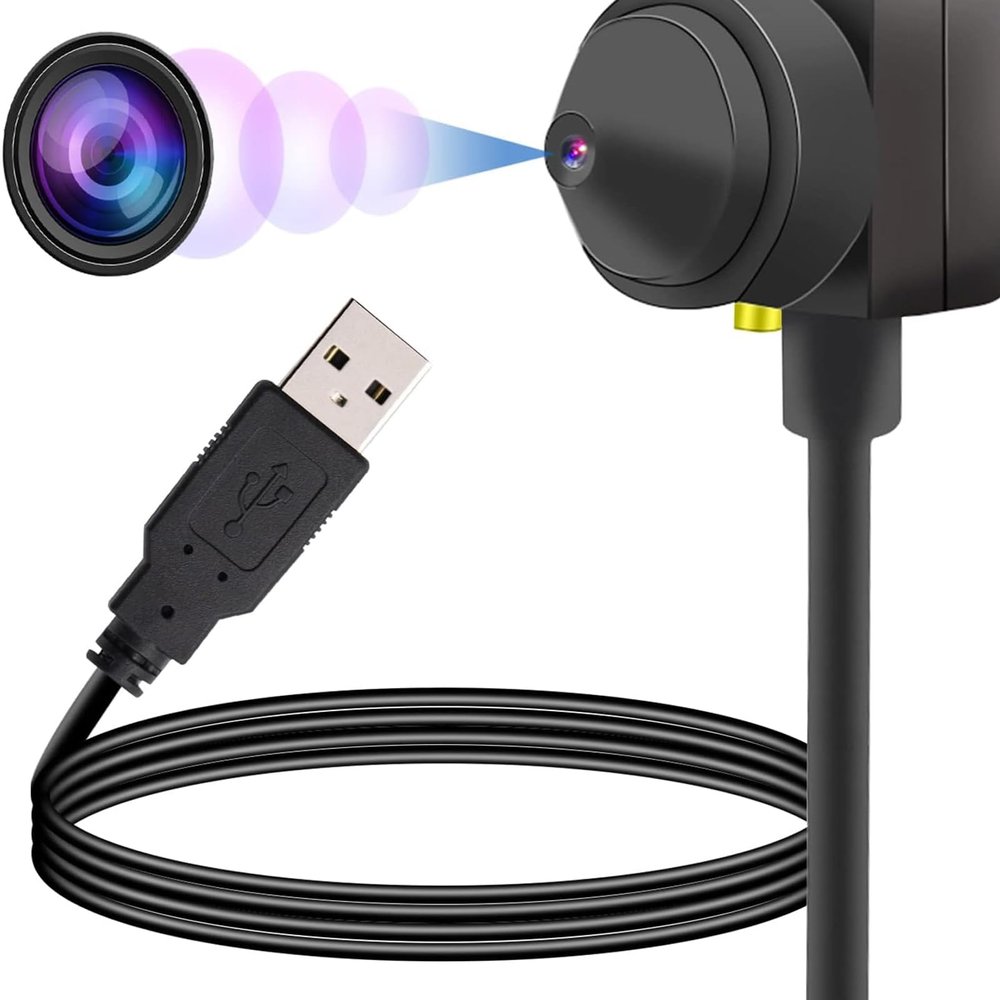 1080P Center Screen Webcam with Built in Microphone & Auto Light Correction, Eye Focus USB Camera for PC, Laptop, Zoom Meetings (Black)