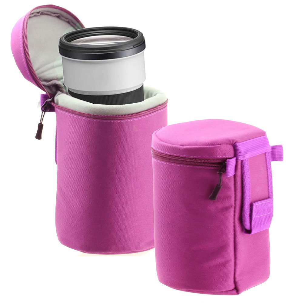 Navitech Purple Water Resistant Camera Lens Protective Case Pouch - Compatible With OM System M.Zuiko Digital ED 100-400mm F5.0-6.3 IS Lens