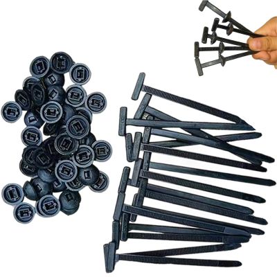 20/50/100/300 PCS Nylon Universal Cable Tie Buckle, Heavy Duty Self-Locking Zip Ties Holder with Pin & Button Design, Multipurpose Plastic Cable Ties Tool for Car Daily Repair (50PCS)